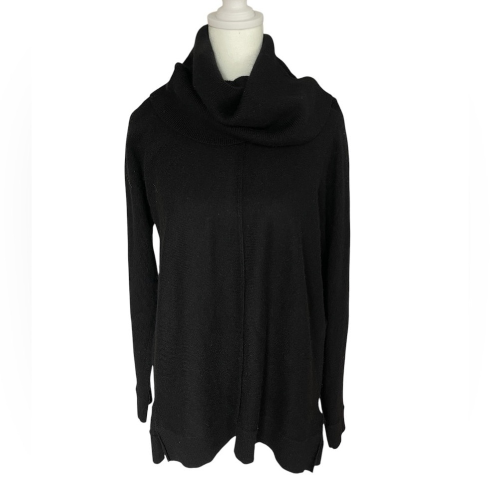 C by Bloomingdales Black Cashmere Tunic Cowl Neck Sweater - Size Medium